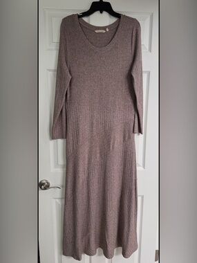 Soft Surroundings Ribbed Knit Long Sleeve Ling Dress